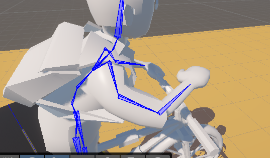 Rigging the player's hands to the handlebars